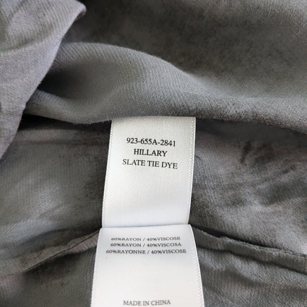 Rails Blouse Women's Large Slate Hillary Crossover Snap Tie-Dye Long Sleeve Top - Picture 8 of 16